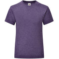 Heather Purple - Front - Fruit Of The Loom Girls Iconic T-Shirt