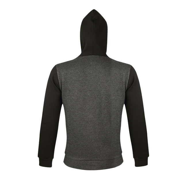 Charcoal Marl - Back - SOLS Silver Unisex Full Zip Hooded Sweatshirt - Hoodie