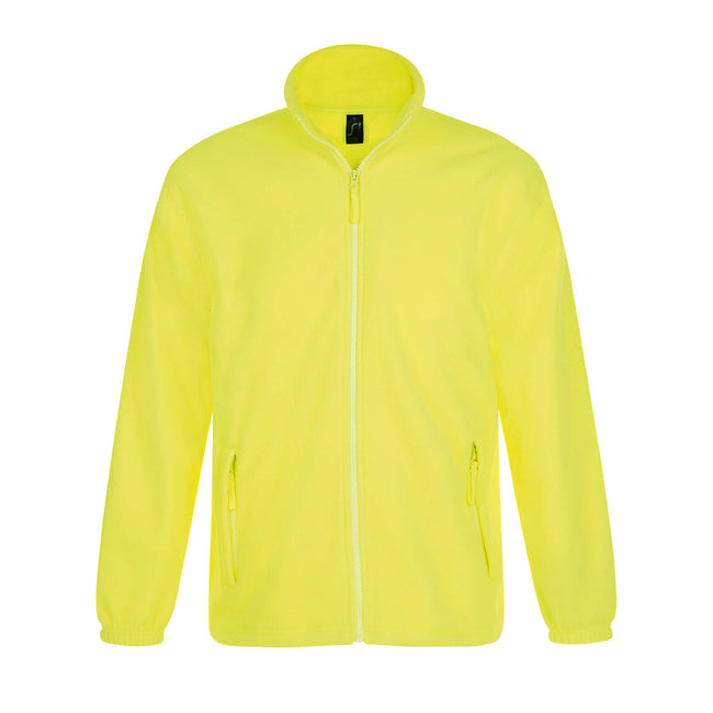 Neon Yellow - Front - SOLS Mens North Full Zip Outdoor Fleece Jacket