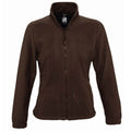 Dark Chocolate - Front - SOLS Womens-Ladies North Full Zip Fleece Jacket