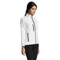 White - Close up - SOLS Womens-Ladies Roxy Soft Shell Jacket (Breathable, Windproof And Water Resistant)