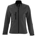 Charcoal - Front - SOLS Womens-Ladies Roxy Soft Shell Jacket (Breathable, Windproof And Water Resistant)