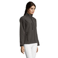 Charcoal - Close up - SOLS Womens-Ladies Roxy Soft Shell Jacket (Breathable, Windproof And Water Resistant)