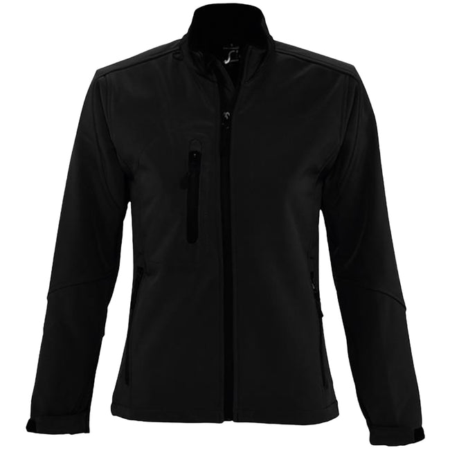 Black - Front - SOLS Womens-Ladies Roxy Soft Shell Jacket (Breathable, Windproof And Water Resistant)