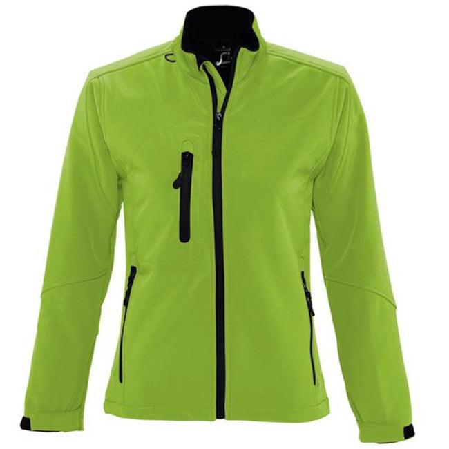 Absinth Green - Front - SOLS Womens-Ladies Roxy Soft Shell Jacket (Breathable, Windproof And Water Resistant)