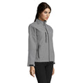 Grey Marl - Close up - SOLS Womens-Ladies Roxy Soft Shell Jacket (Breathable, Windproof And Water Resistant)