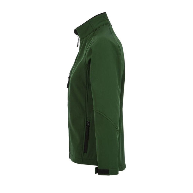 Bottle Green - Pack Shot - SOLS Womens-Ladies Roxy Soft Shell Jacket (Breathable, Windproof And Water Resistant)