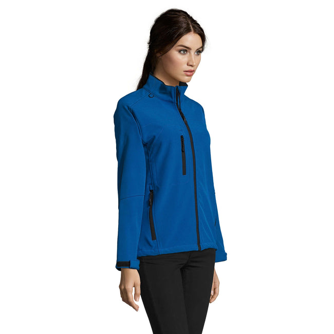 Royal Blue - Close up - SOLS Womens-Ladies Roxy Soft Shell Jacket (Breathable, Windproof And Water Resistant)