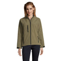 Dark Green - Side - SOLS Womens-Ladies Roxy Soft Shell Jacket (Breathable, Windproof And Water Resistant)