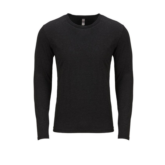 Vintage Black - Front - Next Level Adults Unisex Long Sleeve Tri-Blend Crew T-Shirt