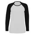 White-Deep Black - Front - SOLS Womens-Ladies Milky Contrast Long Sleeve T-Shirt