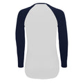 White-French Navy - Side - SOLS Womens-Ladies Milky Contrast Long Sleeve T-Shirt