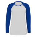White-Royal Blue - Front - SOLS Womens-Ladies Milky Contrast Long Sleeve T-Shirt