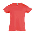 Coral - Front - SOLS Girls Cherry Short Sleeve T-Shirt