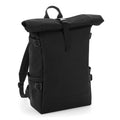 Black-Black - Back - BagBase Block Roll-Top Backpack