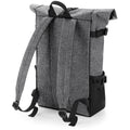 Grey Marl-Black - Back - BagBase Block Roll-Top Backpack