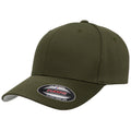 Olive Green - Front - Flexfit Unisex Wooly Combed Cap