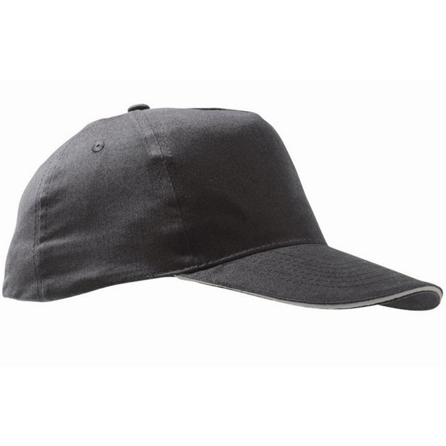 Dark Grey-Light Grey - Front - SOLS Unisex Sunny 5 Panel Baseball Cap