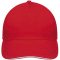 Red-White - Lifestyle - SOLS Unisex Sunny 5 Panel Baseball Cap