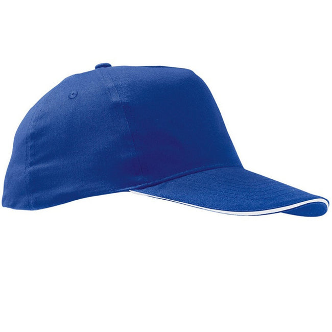Royal Blue-White - Front - SOLS Unisex Sunny 5 Panel Baseball Cap