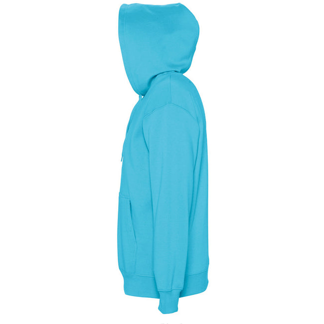 Turquoise - Side - SOLS Slam Unisex Hooded Sweatshirt - Hoodie