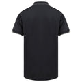 Navy-Charcoal - Back - Henbury Mens HiCool Tipped Polo Shirt