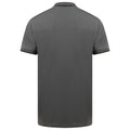 Charcoal-Black - Back - Henbury Mens HiCool Tipped Polo Shirt