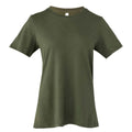 Military Green - Front - Bella + Canvas Womens-Ladies Relaxed Jersey T-Shirt