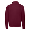 Burgundy - Back - Fruit of the Loom Adults Unisex Classic Zip Neck Sweatshirt