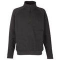 Black - Front - Fruit of the Loom Adults Unisex Classic Zip Neck Sweatshirt