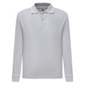 Heather Grey - Front - Fruit Of The Loom Childrens-Kids Long Sleeve Pique Polo Shirt