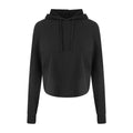 Jet Black - Front - AWDis Womens-Ladies Just Cool Cross Back Cropped Hoodie