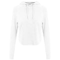 Arctic White - Front - AWDis Womens-Ladies Just Cool Cross Back Cropped Hoodie