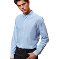 Light Blue-White - Back - Premier Mens Maxton Check Long Sleeve Shirt