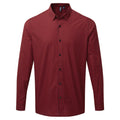 Black-Red - Front - Premier Mens Maxton Check Long Sleeve Shirt