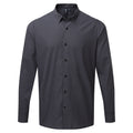 Steel-Black - Front - Premier Mens Maxton Check Long Sleeve Shirt