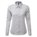 Silver-White - Front - Premier Womens-Ladies Maxton Check Long Sleeve Shirt
