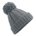 Light Grey - Front - Beechfield Cable Knit Melange Beanie