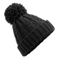 Black - Front - Beechfield Cable Knit Melange Beanie