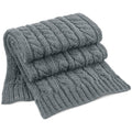 Light Grey - Front - Beechfield Cable Knit Melange Scarf