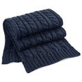 Navy - Front - Beechfield Cable Knit Melange Scarf