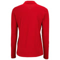 Red - Back - SOLS Womens-Ladies Perfect Long Sleeve Pique Polo Shirt