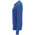 Royal Blue - Side - SOLS Womens-Ladies Perfect Long Sleeve Pique Polo Shirt