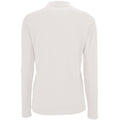 White - Back - SOLS Womens-Ladies Perfect Long Sleeve Pique Polo Shirt