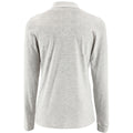 Ash - Back - SOLS Womens-Ladies Perfect Long Sleeve Pique Polo Shirt
