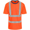 Orange-Navy - Front - PRO RTX High Visibility Mens T-Shirt