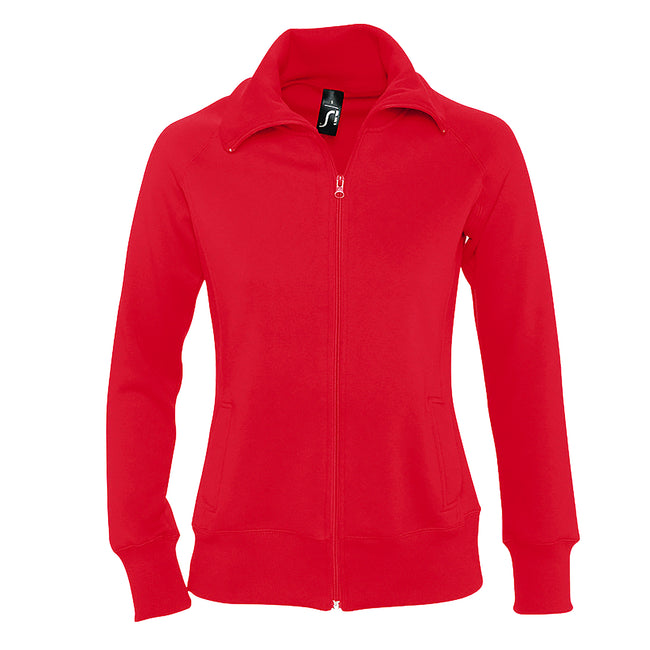 Red - Front - SOLS Womens-Ladies Soda Full Zip Active Sweat Jacket