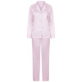 Light Pink - Front - Towel City Womens-Ladies Satin Long PJ Set