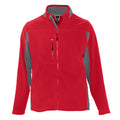 Red-Medium Grey - Front - SOLS Mens Nordic Full Zip Contrast Fleece Jacket