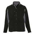 Black-Medium Grey - Front - SOLS Mens Nordic Full Zip Contrast Fleece Jacket